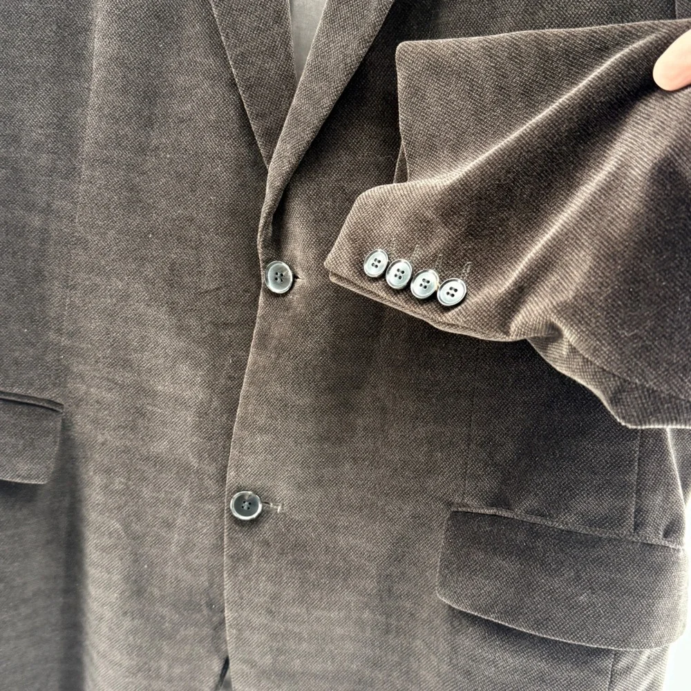 Hugo Boss dark Brown  Velvet Blazer Pasolini US Mens 44L Made in USA‎ Jacket